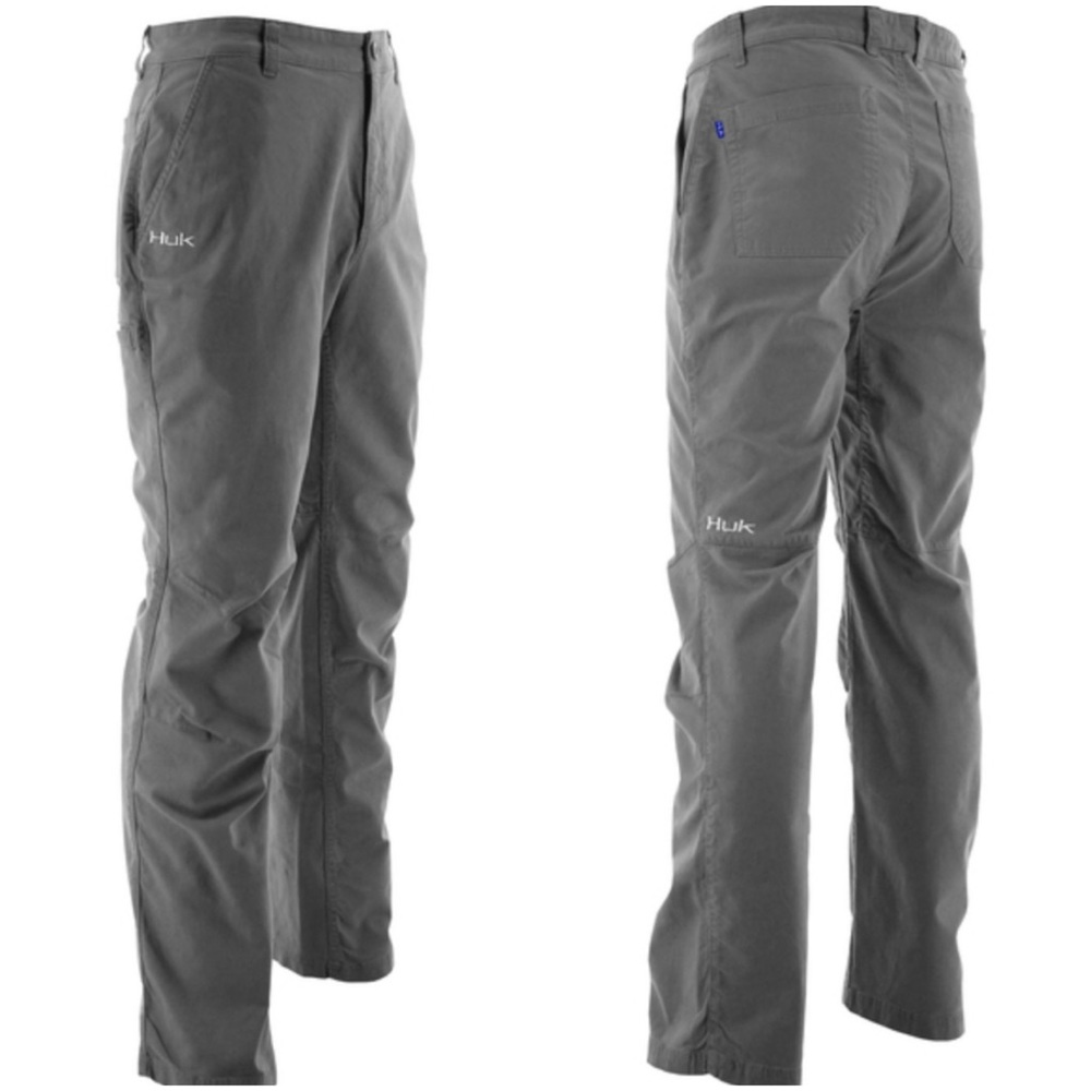 Huk Grey Performance Fishing Trawler Pants, 32 Gem